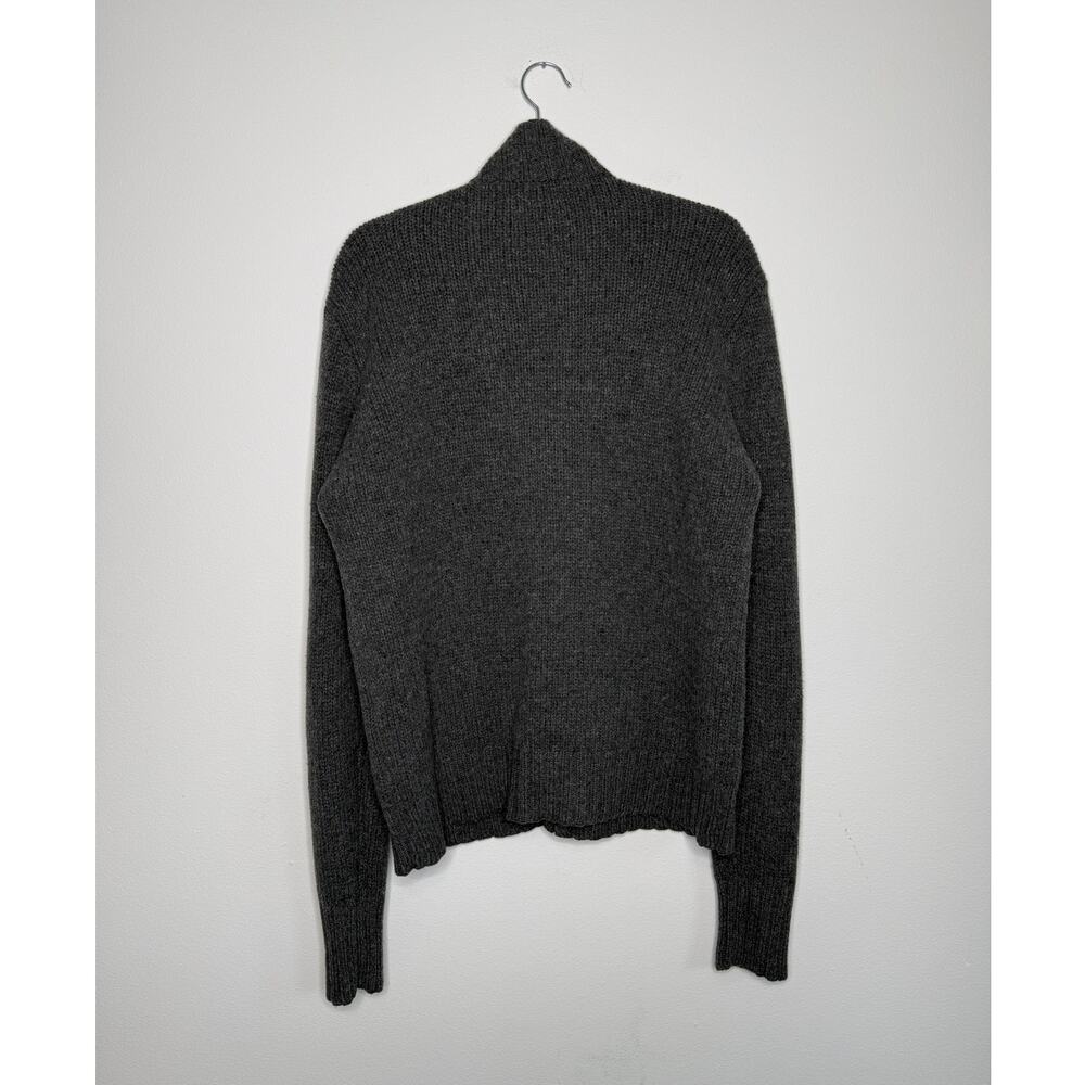 Polo Ralph Lauren 100% Lambswool Sweater Gray Full Zip Natural Fiber Knit - Picture 2 of 7